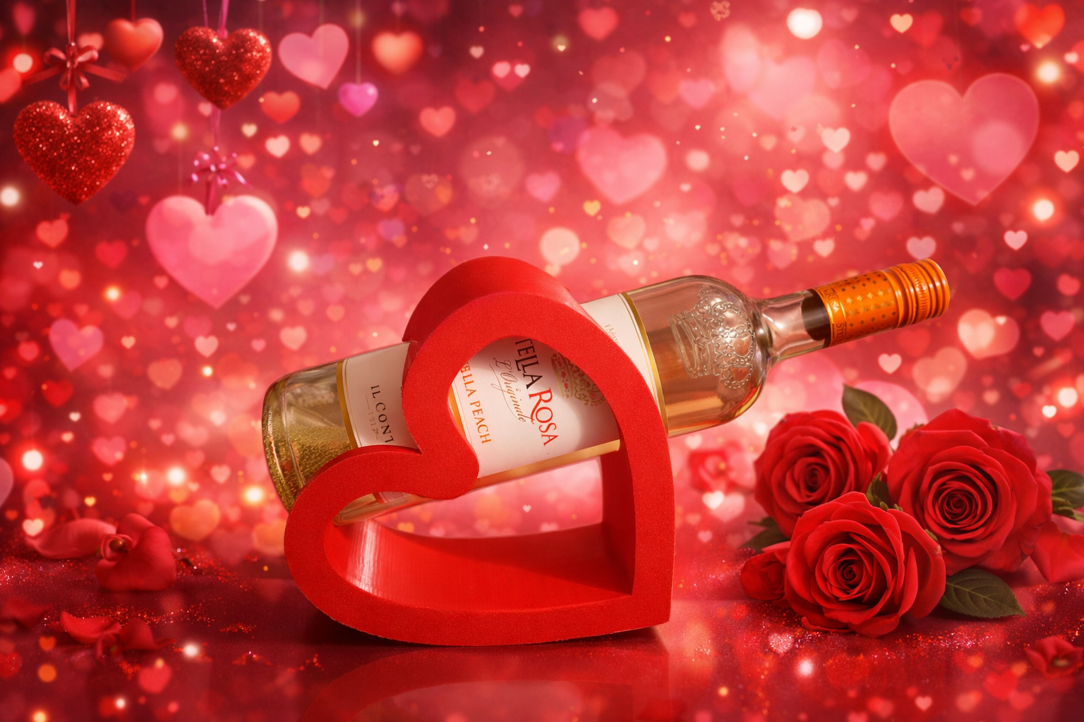 Heart shaped wine bottle holder